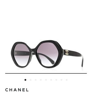 Chanel sequin sunglasses in black/gradient grey